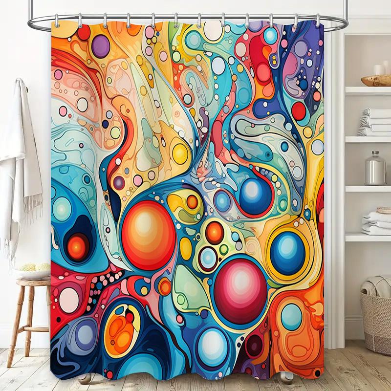 Colorful Swirl Shower Curtain Bold Abstract Design for Bathroom Decorations Perfect Gift Idea For Her
