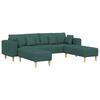 Sofa with Cushions 3 Pcs Dark Green Fabric