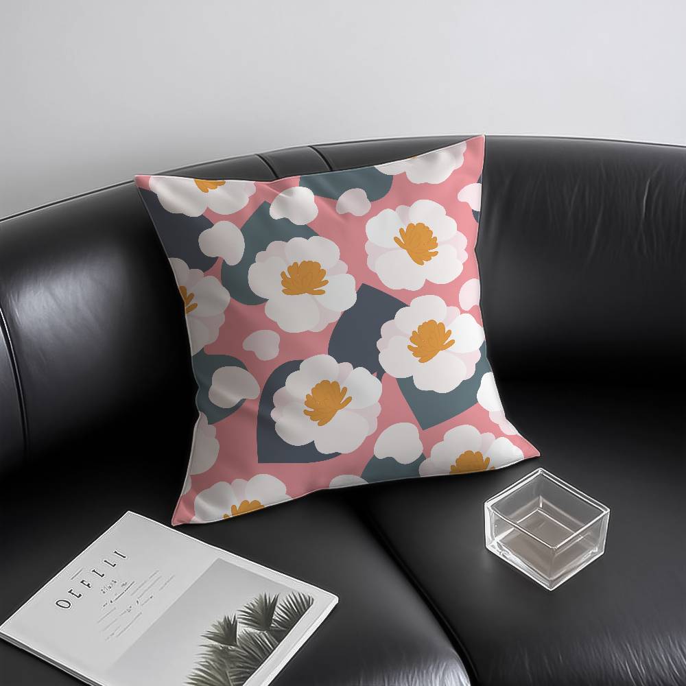 Spring and Summer Floral Pillow Case Anti-dustmite Invisible Zipper Sofa Bed