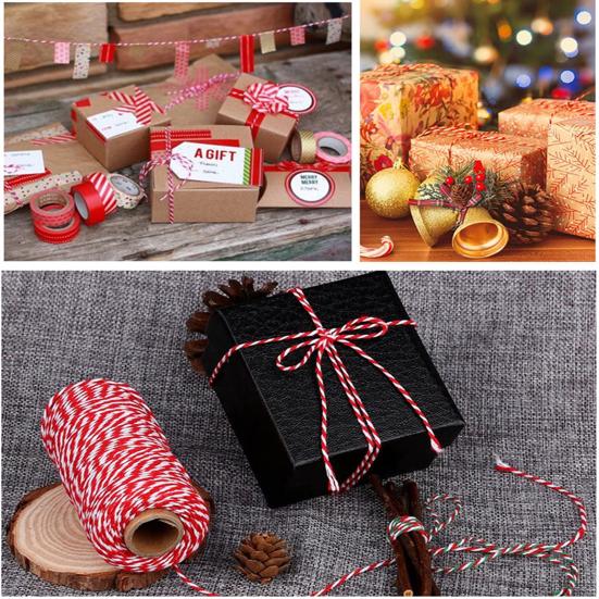 Cotton Bakers Twine 328FT Packing String Christmas Cotton Rope Cord for Tying Cake And Pastry Boxes DIY Crafts Gift Wrapping