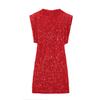 Sequin Dress For Women With High Waist Short Skirt For Winter Party Wear