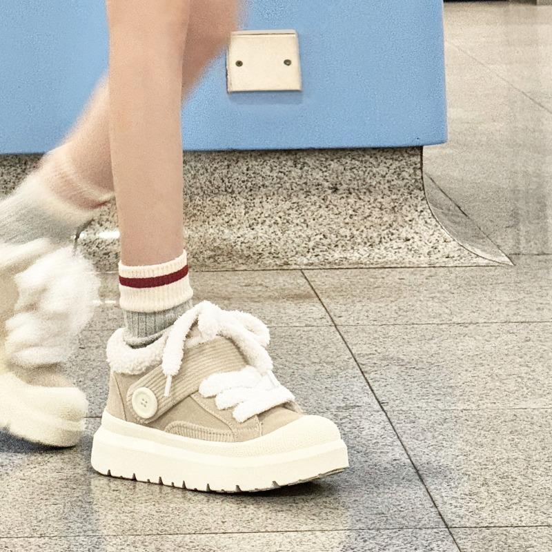 Big-headed Shoes, Thick-soled Height-increasing Warm Cotton Shoes, Short Boots, Women's Snow Boots