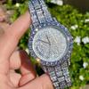 Luxus Funkelnde Diamant Uhr Damen Marke Quarz Gold Armband Uhren Damen Zirkon Kristall Top Elegante Armbanduhr Uhr Geschenke