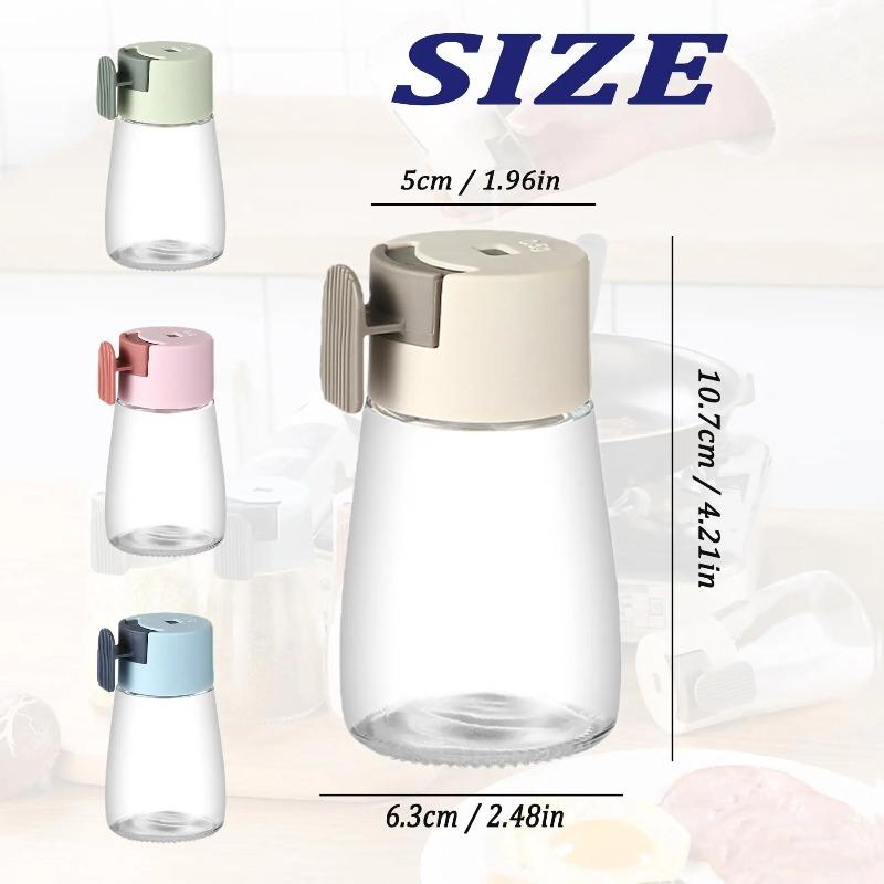 Nueva Mejora Botella de Vidrio Hermética para Condimentos con Dosificador de Presión Cuantitativo Preciso Cada Presión 0.5g Ingesta de Sal para Cocinar
