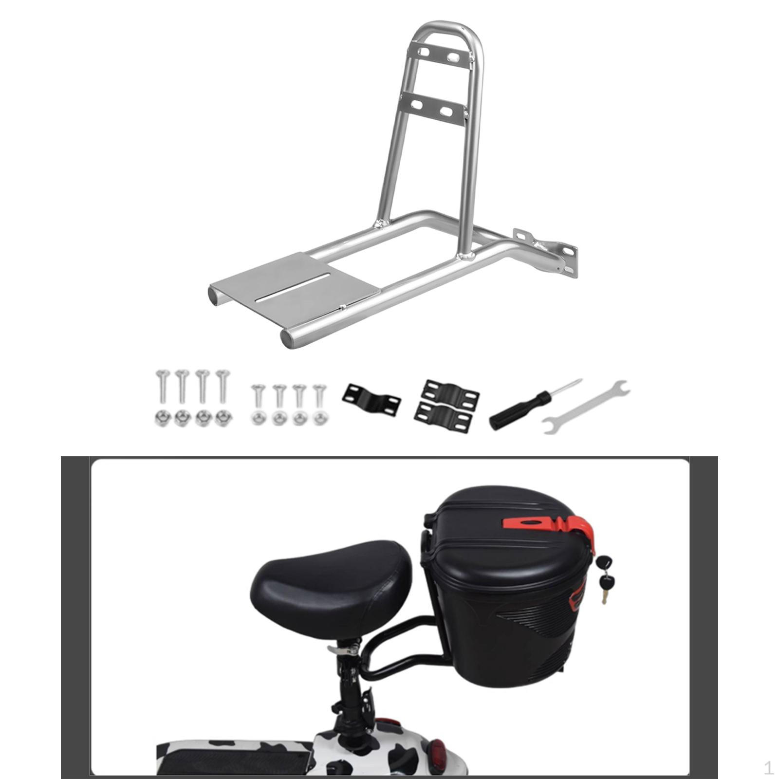 

Electric Scooters Rack Accessories Easy to Install Organizer Cargo Expansion Shelf Silver