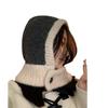 Women's Color-Block Knit Balaclava Hat & Scarf Set for Autumn/Winter
