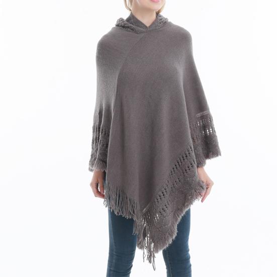 Women Cape Coat Solid Color Tassels Shawl Wrap Sweater Bohemian Style Spring Shawl Coat for Dating