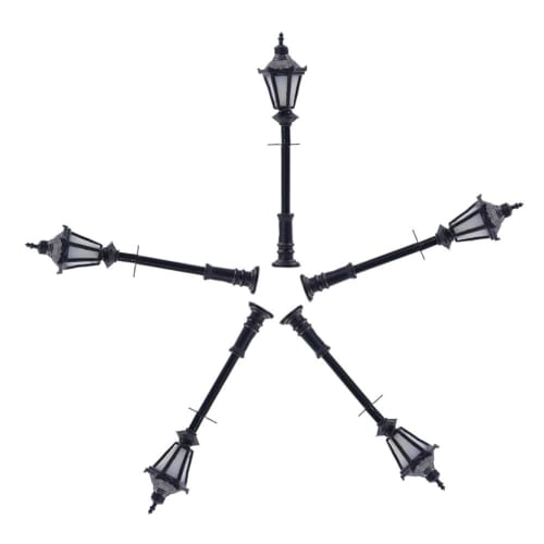 

LED Street Lights, 30mm, 1:200-1:300 Scale, 5-Piece Set, for Garden, Road, and Street Lighting, Ideal for Model Trains, Buildings, and Dioramas, DIY P