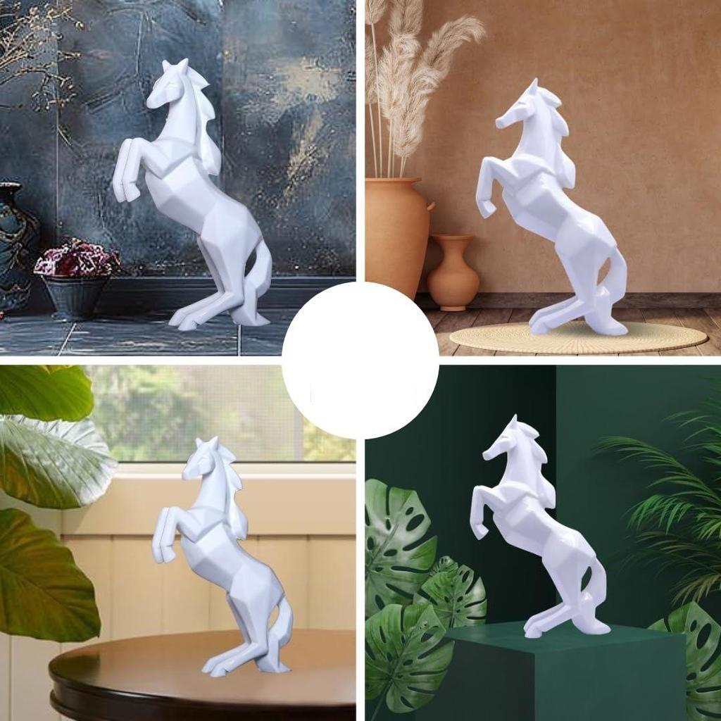 Νέο Διακοσμητικό Άλογο Βάστου, Φενγκ Σούι Φιγούρα | Είδη Διακόσμησης Σπιτιού | Διακοσμήσεις Και Δώρα | Άγαλμα Αλόγου που Τρέχει Για Χρήματα & Πλούτο - Πολυρητίνη, Λευκό