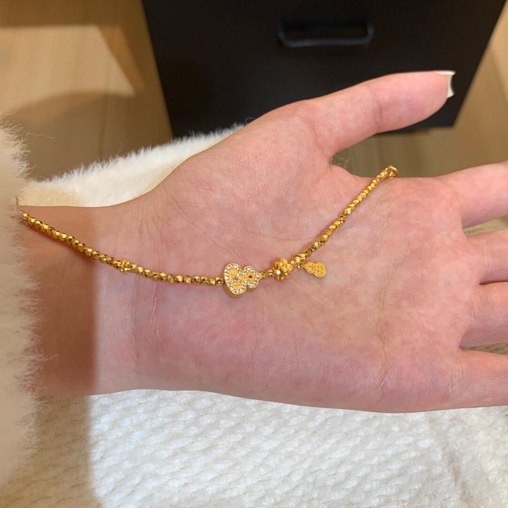 Shining Disco Gourd Braided Chinese Style New Chinese Bracelet for Women, Light Luxury Niche High-End Design Hand Jewelry