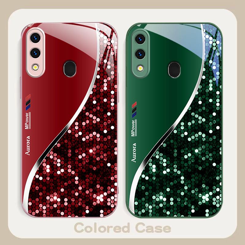Die Kurve aus Silbermetall Für Samsung A20 30 22 23 24 25 26 31 32 A33 34 35 42 50 51 52 53 54 55 56 70 71 72 73 Glas-Handyhülle