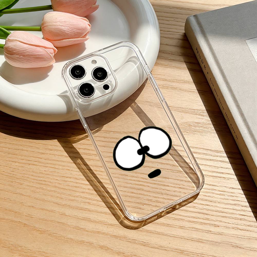 Simple expression print Phone Case For iPhone 17 16 15 14 13 12 11 Mini Pro Max Plus Transparent Cover