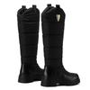 Women's Winter Knee High Snow Boots Black White Warm Fur Plush High Boot Casual Low Heel Fashion Long Rain Shoes Waterproof