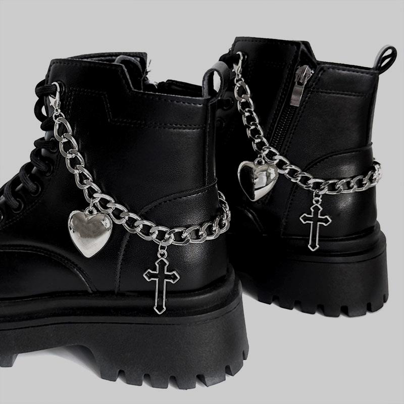 1pc Metal Hollow Stars Shoes Chain Large Heart Pendant Boots Buckles Women Shoe Decor Accessories Diy Fashion Party Jewelry Gift