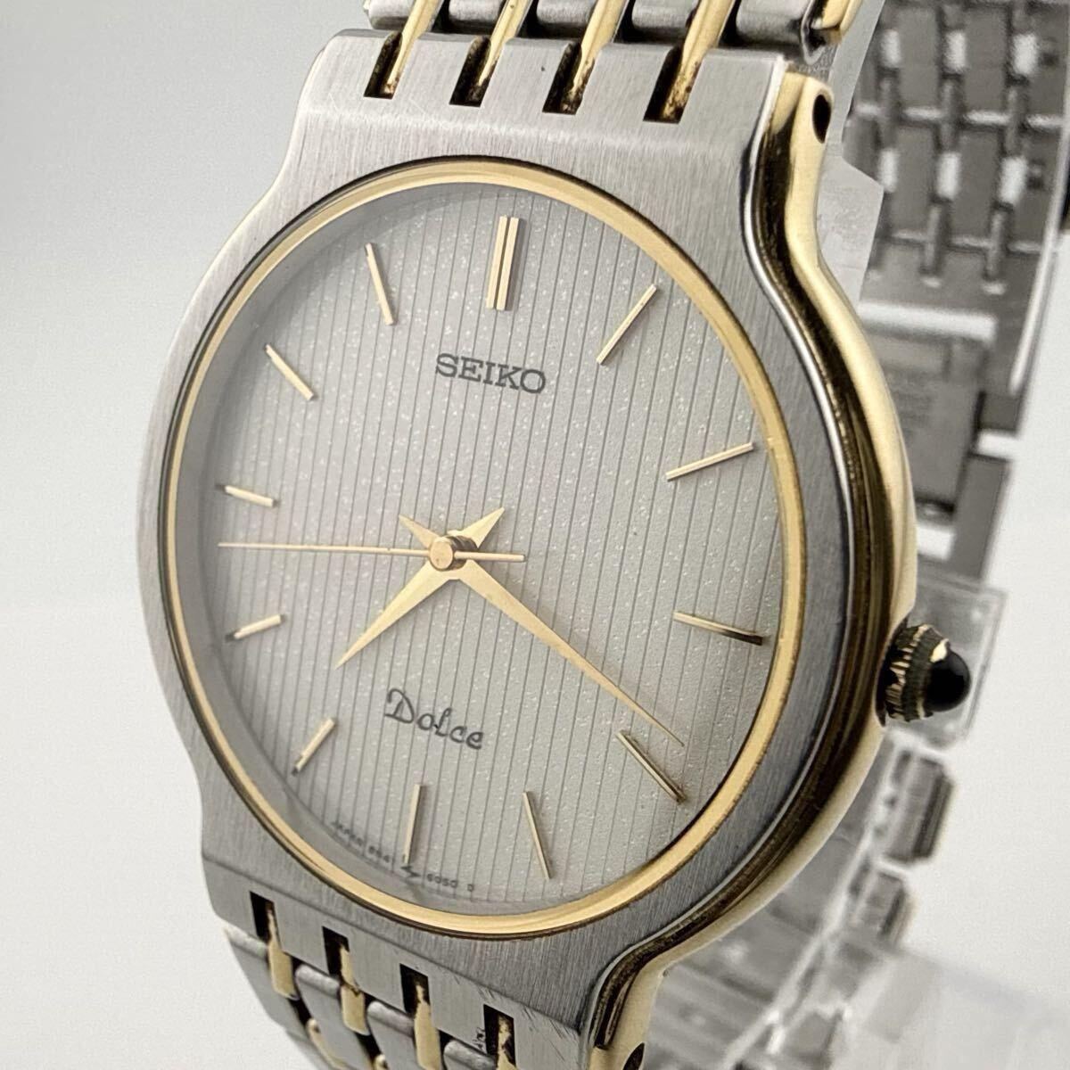 Used SEIKO 8N41-6030 Seiko DOLCE Men s Watch Quartz Working item Battery replaced Back cover engraved [P436]