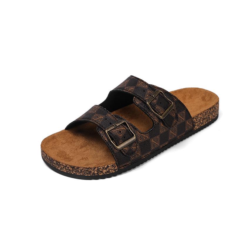 

Men s Large Soft Cork Sole Slippers: Lightweight, Comfortable, Non-Slip for Outdoor, Beach, and Home Wear. 40