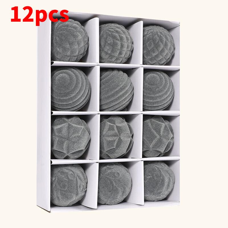 Lebhaftes 6cm Samt Weihnachtsornamente Set mit 12 bunten Kunststoff Baumdekorationen