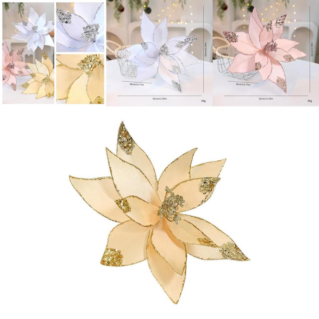 Christmas Artificial Flower Garland With Fabric Material For Holiday Decor