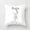 Abstrakte minimalistische Linien Kissenbezug verschiedene weibliche Pose Skizze Kissenhülle Schlafzimmer Sofa Auto Dekoration Quadratisch