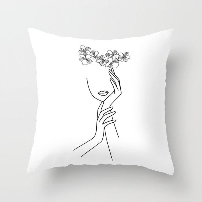 Abstrakte minimalistische Linien Kissenbezug verschiedene weibliche Pose Skizze Kissenhülle Schlafzimmer Sofa Auto Dekoration Quadratisch