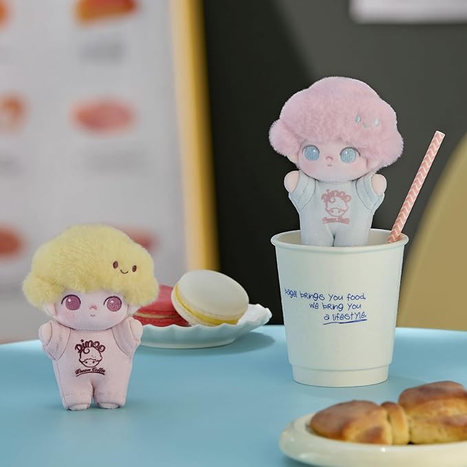 POP MART DIMOO Серия Crush on Coffee-Мягкий плюшевый брелок-подвеска Блайнд-бокс, Случайный дизайн Коллекционные фигурки Игрушки Домашние украшения, Одиночная коробка