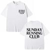 2026 New Sunday Running Club Graphic T Shirts Men Women Sport Fashion Short Sleeve Cotton Casual Summer T Shirt Streetwear
