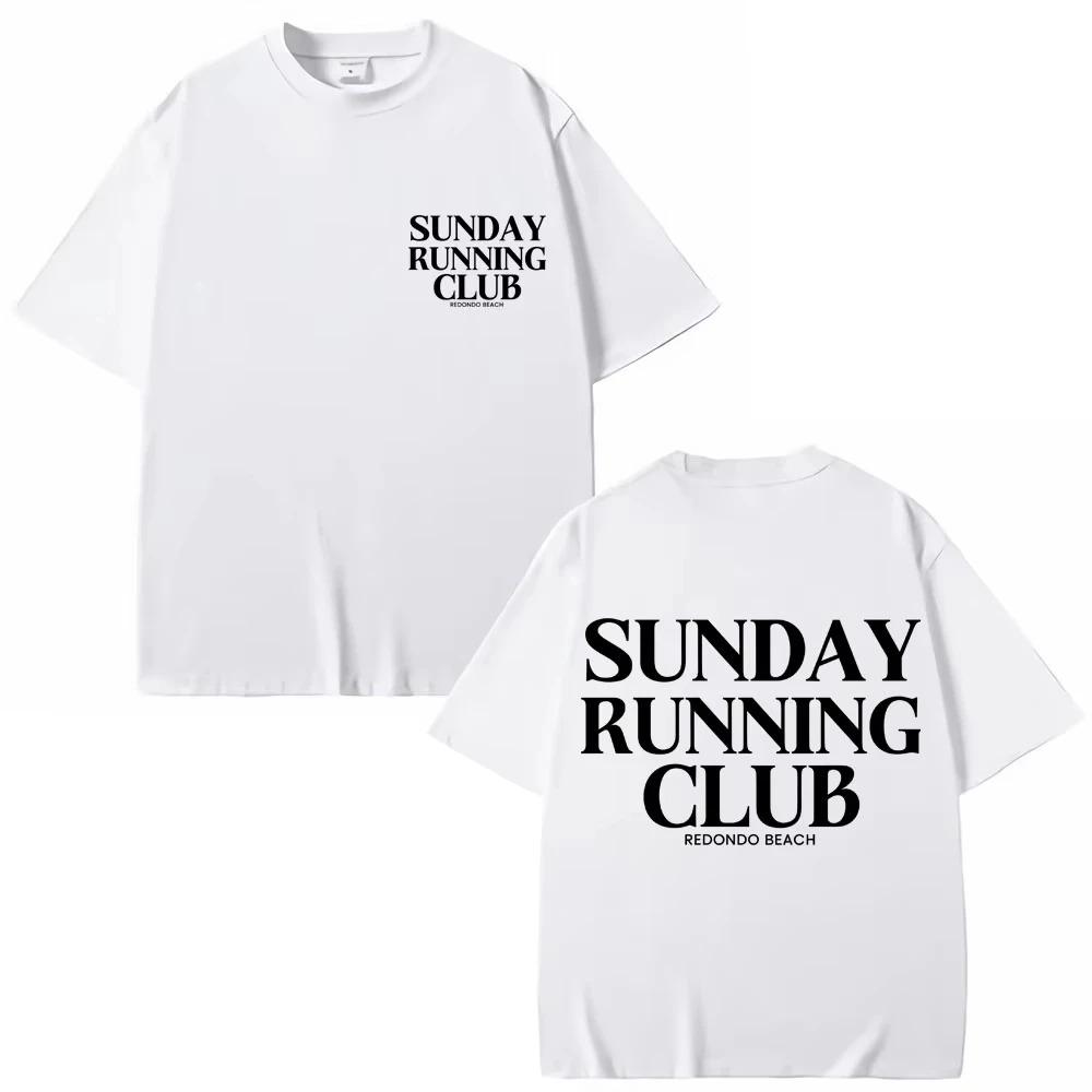 2026 New Sunday Running Club Graphic T Shirts Men Women Sport Fashion Short Sleeve Cotton Casual Summer T Shirt Streetwear