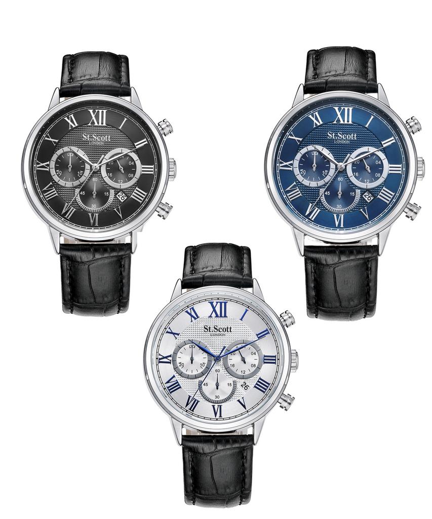 Seinteuseukoteuleondeon St3051L Osiris Chronograph Men'S Leather Watch 3 Models