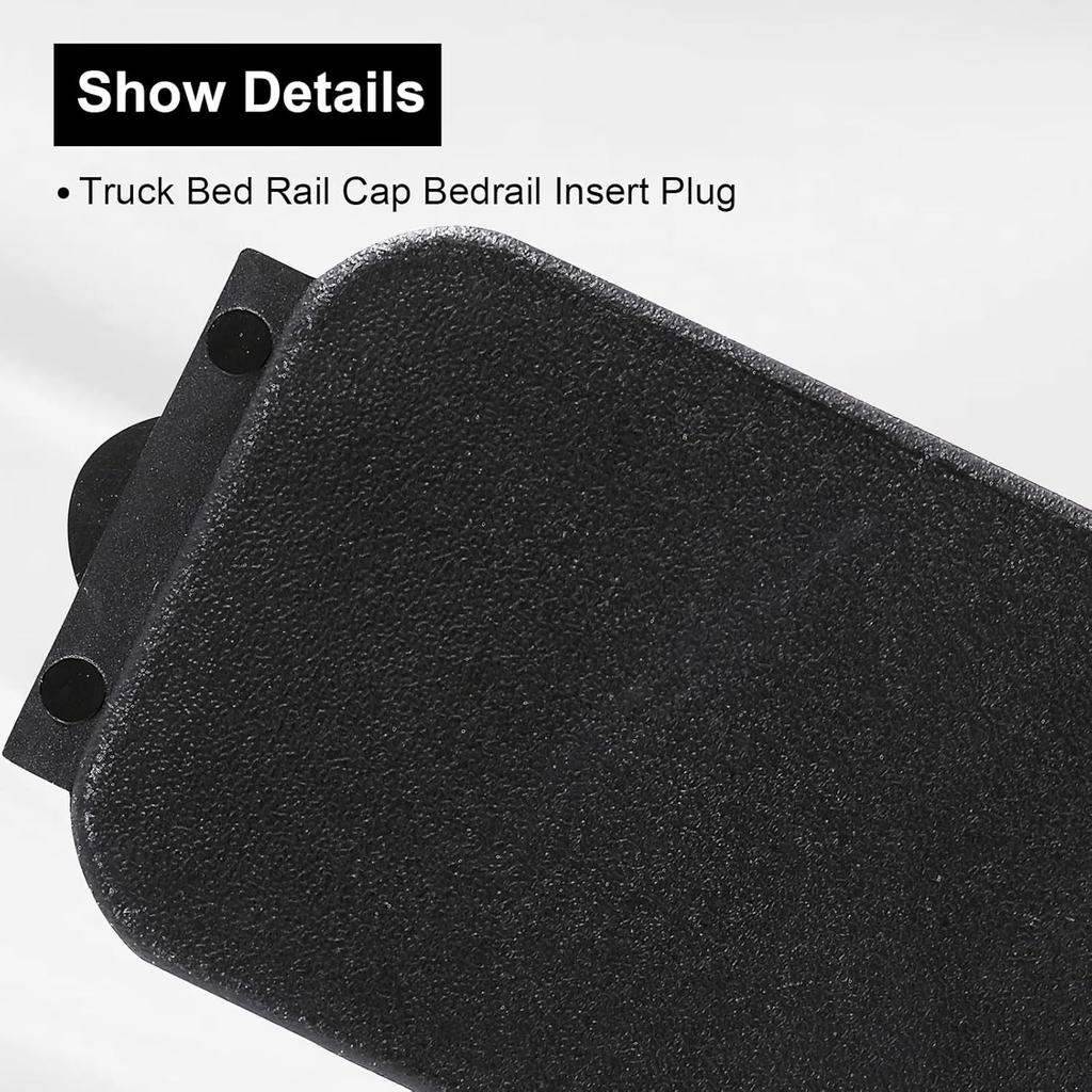 Truck Bed Rail Cap Plastic Bedrail ert Plug Box Stake Pocket Cover Compatible with Ford F150 2015-2024, F250 F350 2017-2024 Replace FL3Z99290D90AB
