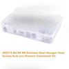 480PCS 304 Stainless Steel, 13 Metric Common Sizes Included M4 M5 M6 Bolts Nuts Assortment Kit