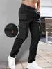 Men's European Size Multi-Pocket Workwear Pants - Lightweight Straight-Leg for Casual Wear, Spring & Autumn
