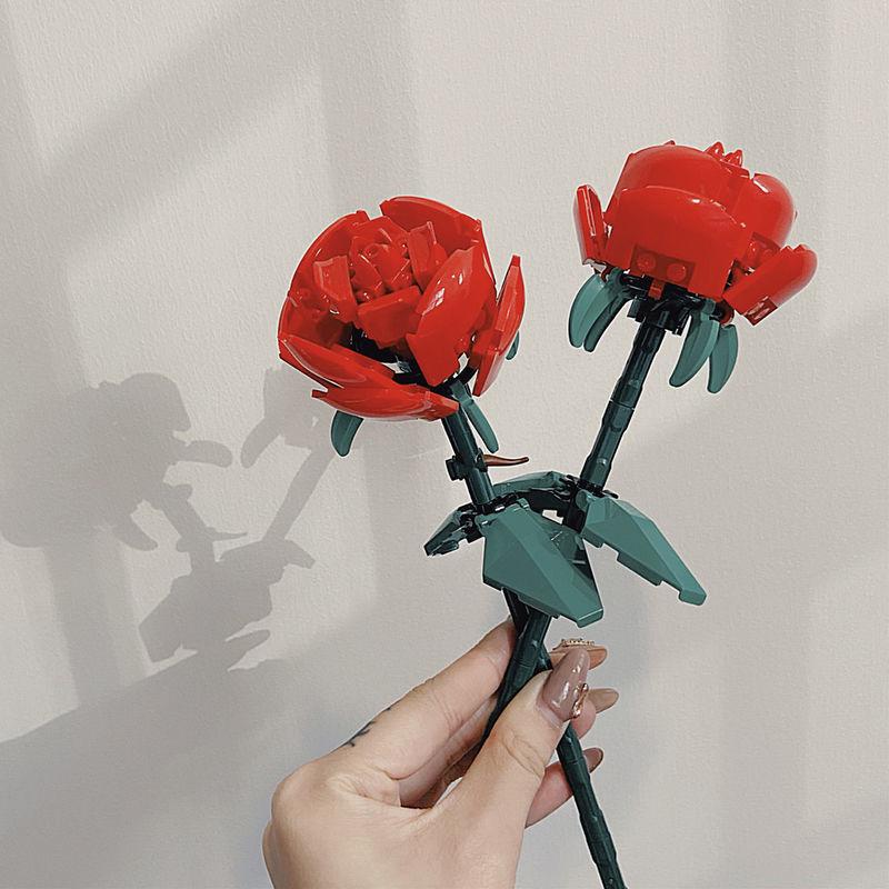 Kompatibilní LEGO Kytice růží Stavebnice Valentýnský dárek pro dívky