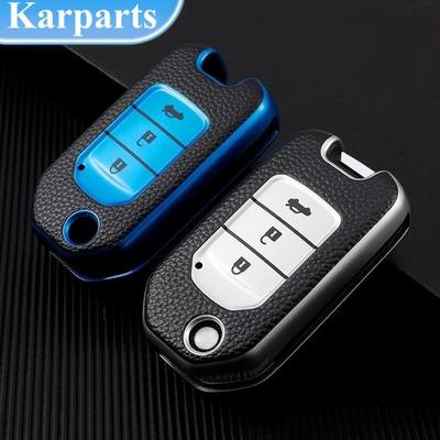 For Honda Accord Civic City CRV CR-V HR-V Odyssey Vezel Jade Crider Leather Car Floding Flip Button Key Case Cover Bag Shell Keychain