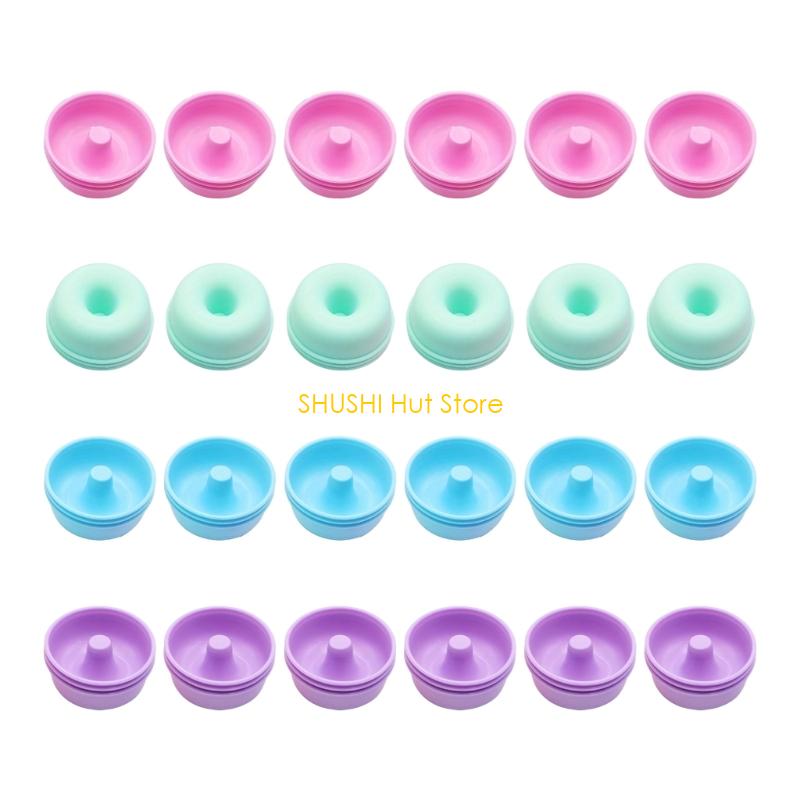24pcs Multicolored Heat Resistant Silicone Baking Cups Oven Safe Muffin Molds D57B