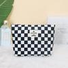 Large Capacity Makeup Bag Fashion Chessboard Grid Portable Wash Pouch Storage