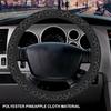 Car Steering Wheel Cover With 2 Pcs Ceramic Absorbent Cupholder Coasters, Black Leopard Cheetah Print Car Accessories Decorations For Women, Fit 15