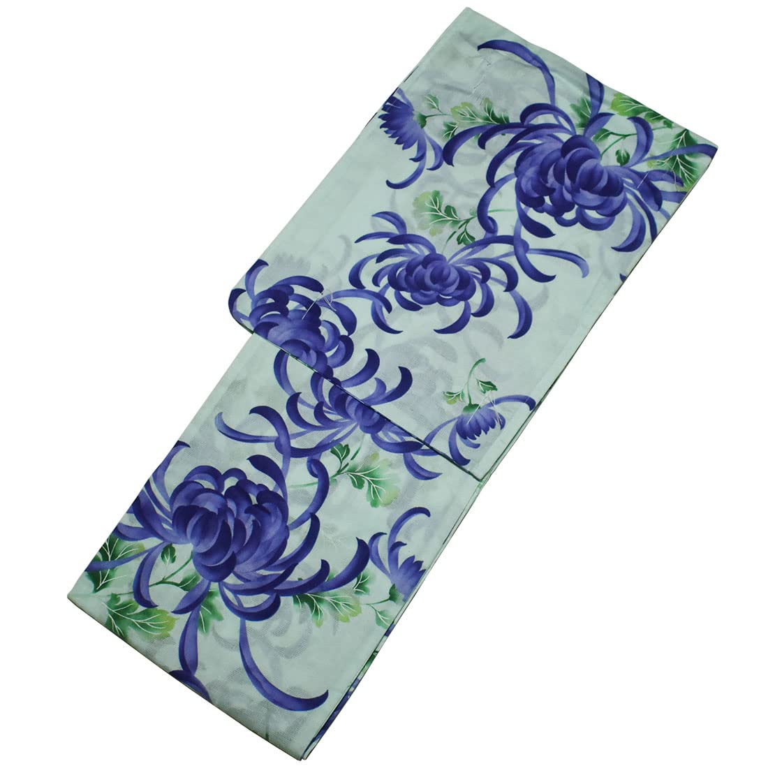 [Стильное Кимоно Ироха] Готовая Юката, Уникальное Плетение, Узор Хризантемы (Светло-зеленый)