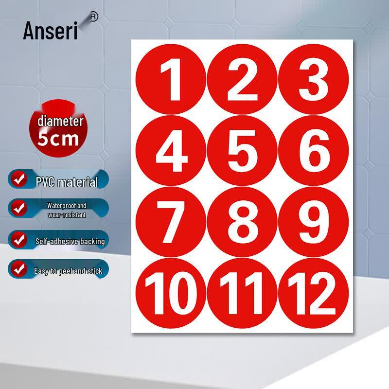 Ansell Waterproof PVC Number Labels