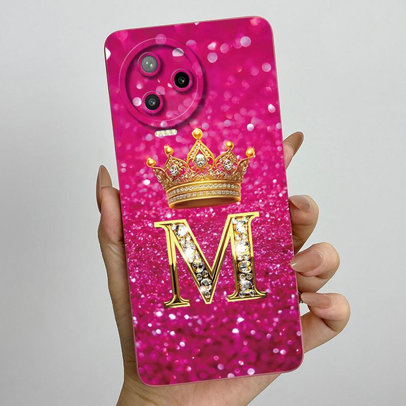 For Infinix Note 12 Pro 4G / Note 12 (2023) X676C X676B Fashion Initial Letter Couple Phone Case Soft Silicone TPU Protective