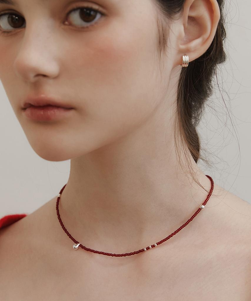 Tatiana [Musinsa Exclusive] (Silver 925) Happy Bean Bead Necklace Nz2441