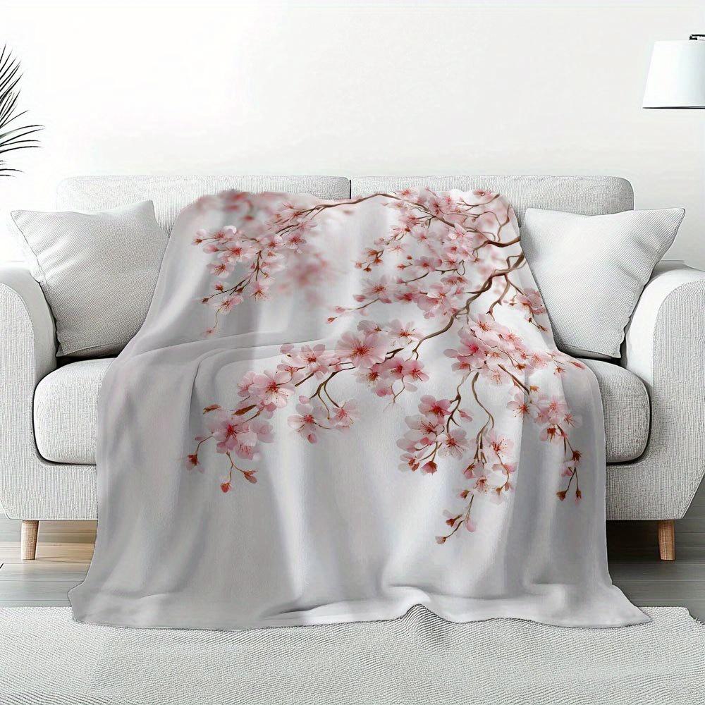 Vintage Botanical Branch Flannel Blanket Soft Lightweight, All Seasons Cozy Bed Cover Couch Throw, Perfect Gift Multicolor