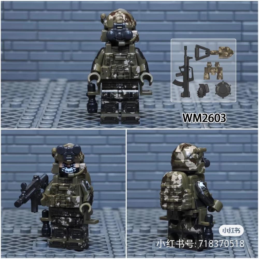WM6147 WM6168 WM6169 Vojenská série SWAT Speciální jednotky Stavebnice Komando Voják Městská policie Čepice Mini Akční figurka Hračky