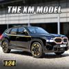 1/24 BMW XM Liga de Alumínio SUV Modelo de Carro Nova Energia Veículos Off Road Brinquedos Crianças Meninos Presente Som e Luz Coletivo Voiture Miniature