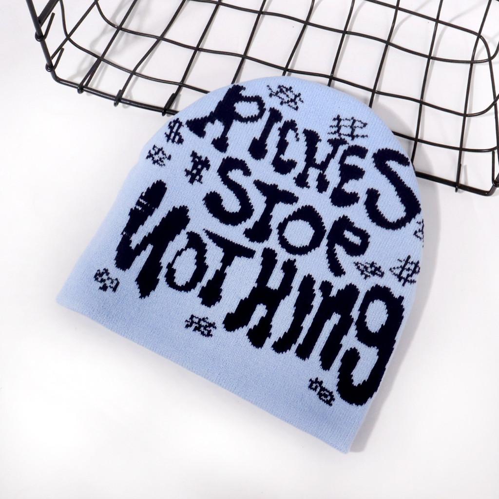Style Knit Cap With Letter Embroidery Design For Urban Street Fashion