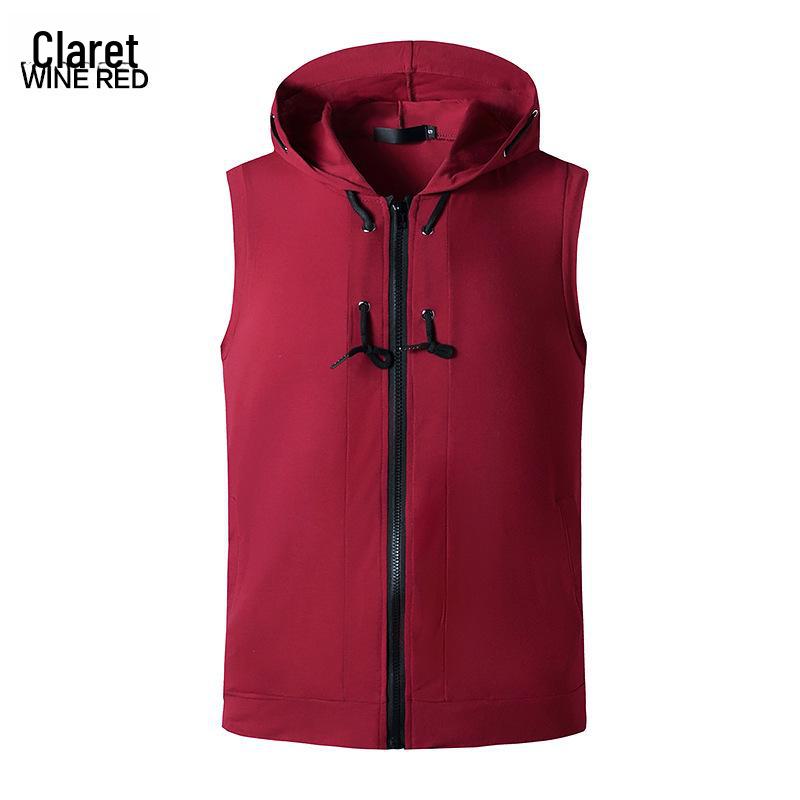 Men's Summer 2021 Fitness Hooded Vest - Casual Sleeveless T-shirt for Europe & America