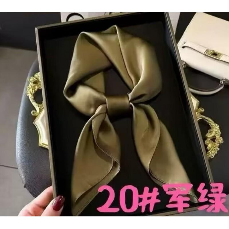 Foulard Quadrato 70cm in Raso Imitazione Seta Tinta Unita Donna Elegante Semplice Versatile per Collo Fascia Decorativa