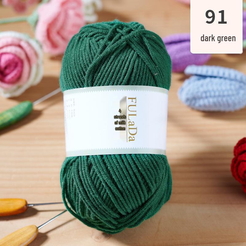 Baby 4-fädig gekämmte Milchbaumwollgarnknäuel zum Handstricken & Häkeln - DIY Puppe, Pullover, Schal Materialpaket