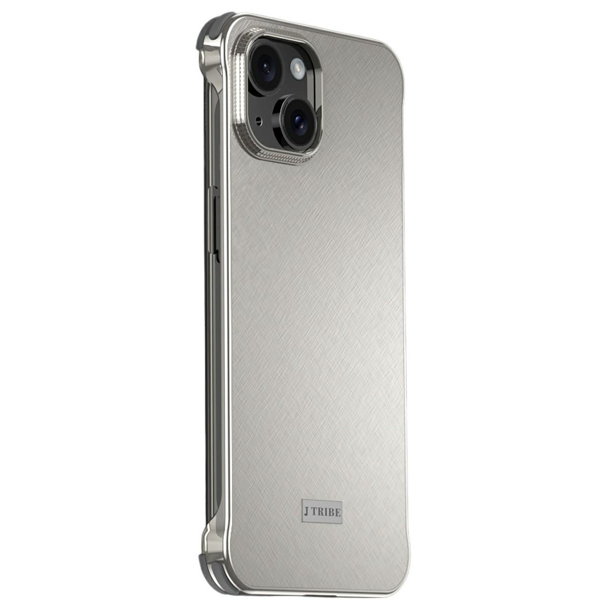 

For iPhone 15 Case PC + Silicone + Alloy Matte Phone Cover A