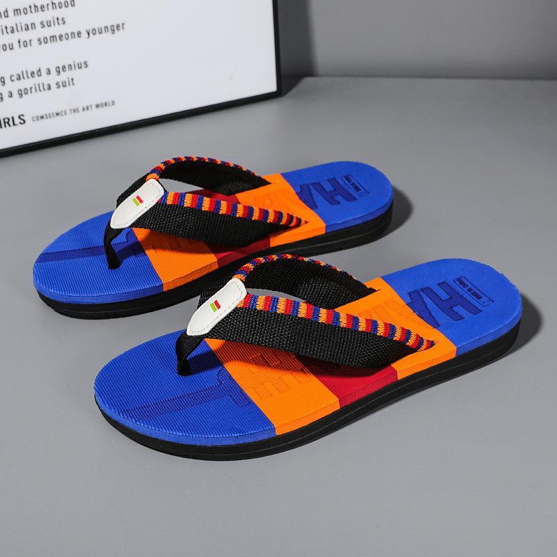 

Trend non-slip outer wear clip drag beach flip-flop men s factory spot soft bottom casual sandals sports 39 синий