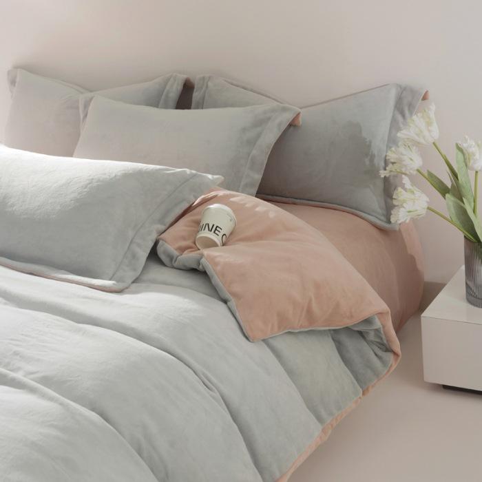 Solid Color Thickened Milk Fleece Four-Piece Set Double-Sided Fleece Coral Fleece Quilt Cover Flannel Bed Sheet Three-Piece Set